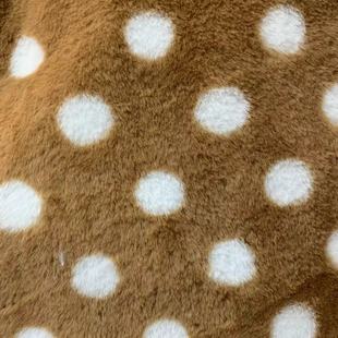 Polka dot rabbit fur printed rabbit velvet plush fabric children's clothing scarf pillow toy fashion coat flannel in stock