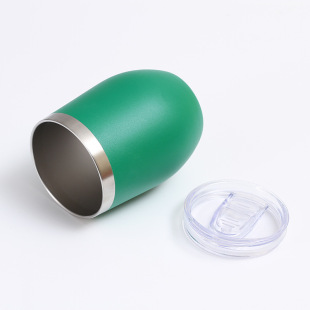 Cross-border exclusive egg shell cup 12oz double-layer 304 stainless steel vacuum belly thermos cup U-shaped egg cup gift cup