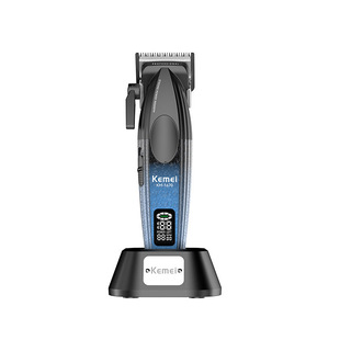 Kemei KM-1670 new high-speed motor 9000 turn professional clippers intelligent digital display hair clipper with charging bottom
