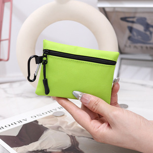 [Printable LOGO] Macaron Color Men and Women Can Hang Coin Purse Card Bag Mini Coin Headset Key Bag