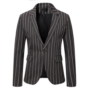 Cross-border wholesale 2022 autumn and winter new men's suit fashion printing casual one-button slim men's suit