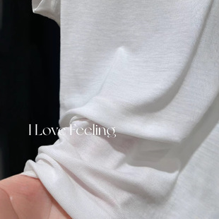 Thin Back Killer 2025 Summer All-match Casual Classic Base Shirt White U-collar Short-sleeved Tencel T-shirt for Women