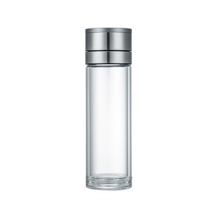 One-button open lid double-layer large-capacity glass gift men's thickened tea cup car tea separate cup
