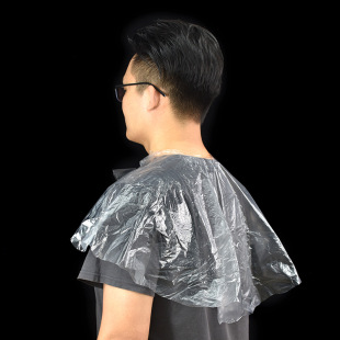 Hairdresser' s Disposable Transparent Haircut Hair Coloring Hair Treatment Oil Shawl Wash-Free Waterproof Anti-Fouling Peach Heart-Shaped Plastic Shawl
