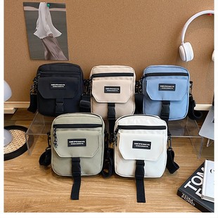 Trendy Cool Japanese Style Nylon Small Satchel Cross-border New Ins Fashionable Korean Style Casual Shoulder Crossbody Small Square Bag Hot Sale