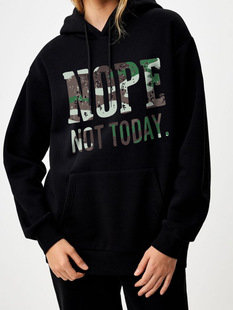 nopenottaday hoodie European and American hooded sweater plain letter sweater Oversized Hoodi