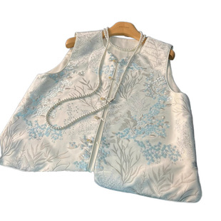New Chinese Embroidered Vest Women's 2025 Spring and Summer High-end Satin Retro National Style Vest Short Top