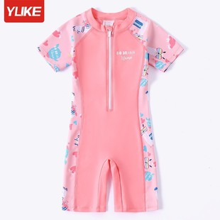 Children's swimsuit boys and girls ins new medium and large children's swimsuit baby one-piece sun protection hot spring swimsuit wholesale