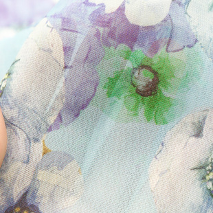 XR77-8474 chiffon floret oil painting fresh print fabric digital spring and summer women's shirt skirt fabric