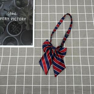 Wholesale junior and senior high school Primary School school uniform tie school supply knot-free blue and red striped kindergarten children College Style