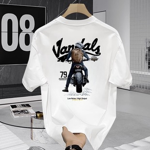 2024 Summer New National Fashion plus size Men's T-shirt Men's Duffy Handsome Trendy Brand Fashion Personality Printed Fashion Base Shirt