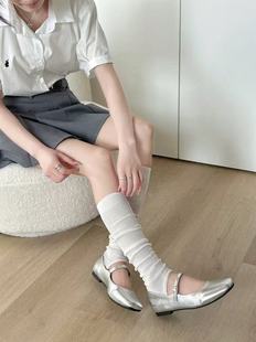 Ballet Style Foot Stocking Set Summer Thin Calf Socks Women's Solid Color Slimming Leg Stocking Double Needle Piled Socks