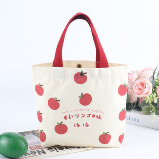 Korean Style Canvas Tote Bag Cute Exquisite Handbag Small Lunch Bag Accompanying Gift Canvas Bag Cloth Bag Set logo