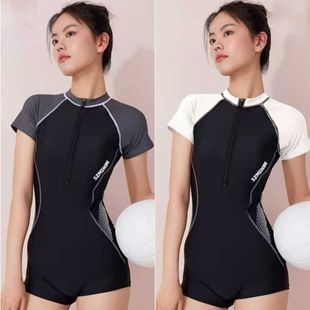New Women's one-piece racing swimsuit professional sports fashion conservative quick-drying hot spring holiday swimsuit women's wholesale