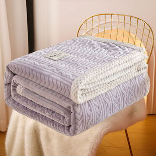 Coral Fleece Blanket Cover Bedsheet Blanket Bed Winter fleece-lined Thickened Winter Double-Sided Fleece Nap Blanket Not Roga