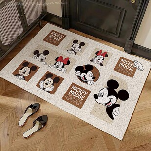 Cartoon door mat Mickey silk ring entrance door mat non-slip stain-resistant foot mat entrance door carpet can be cut