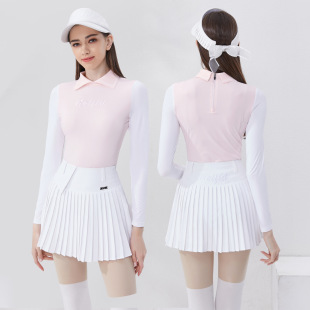 Summer Golf Women's Top Ice Silk Long-Sleeved Sunscreen Breathable Quick-Dry T-Shirt Slim-Fit All-Match Golf Women's Clothing