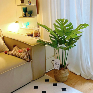 Simulated Green Plants, Interior Decoration, Home Landscaping, Bonsai Potted Plants, Turtle Leaves, Nandina, High-End Simulated Trees