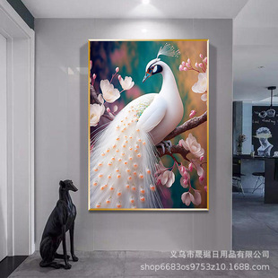 Cross-border foreign trade 5D National style Peacock set picture round diamond square diamond embroidery decorative painting DIY full diamond painting wholesale