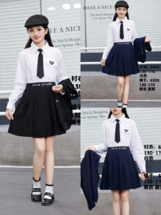 Shirt Shirt Summary 2025 New Dress Shirt Medium and Large Children's Clothing Student School Uniform White Shirt