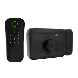 Waterproof old-fashioned iron door fingerprint password lock graffiti wif wiring-free cow head all smart waterproof password door lock