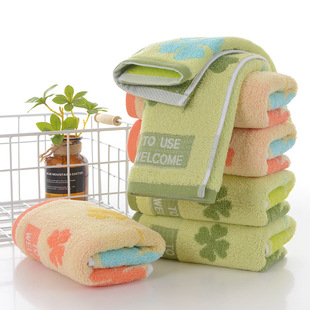 Gao yang towel wholesale cotton four-leaf clover towel 130g super soft yarn yarn-dyed high-grade face towel cross-border embroidery Logo