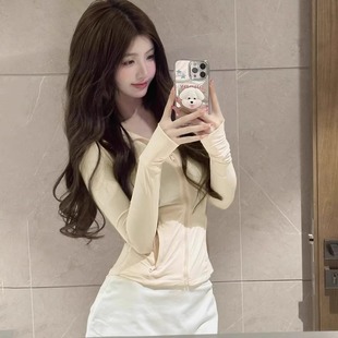 Pink Sun Protection Clothing Women's Summer Slim-fit Women's Coat Summer Ice Silk Sun Protection Clothing 2025 New Waist Anti-ultraviolet
