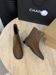 6288-1 ~ Low Heel French British Style Retro Brown Short Boots Women's Boots New in Autumn and Winter 2024