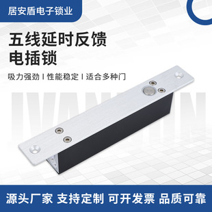 Five-wire delay feedback electric plug lock electronic plug lock door lock delay feedback electric plug lock