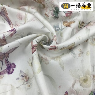 New Flower-shaped Active Digital Tencel Print Retro Large Flower Women's Dress Shirt Fabric