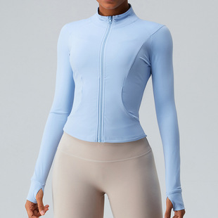 ✅ Autumn New Cloud-Sense Zipper Yoga Jacket Women's Slimming Look Long-Sleeved Fitness Clothing Top Quick-Drying Sports Outerwear