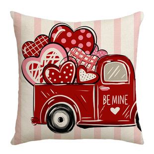 Cross-border New Valentine's Day Square Pillow Cushion Couple Gift Modern Letter Printing Bedroom Sofa Pillow