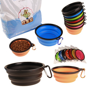 Pet Folding Bowl Dog Outdoor Portable Bowl Small Medium and Large Dog Bowl Folding Pet Dog Bowl in stock Wholesale