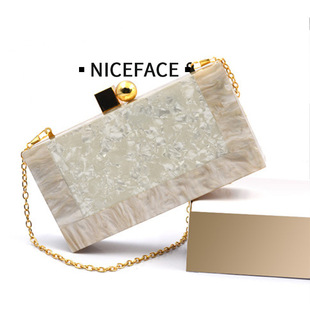 Customized Cross-Border Direct Sales Summer Magnetic Buckle Dinner Bag European and American Bag Trendy Acrylic Shoulder Chain Mobile Phone Bag