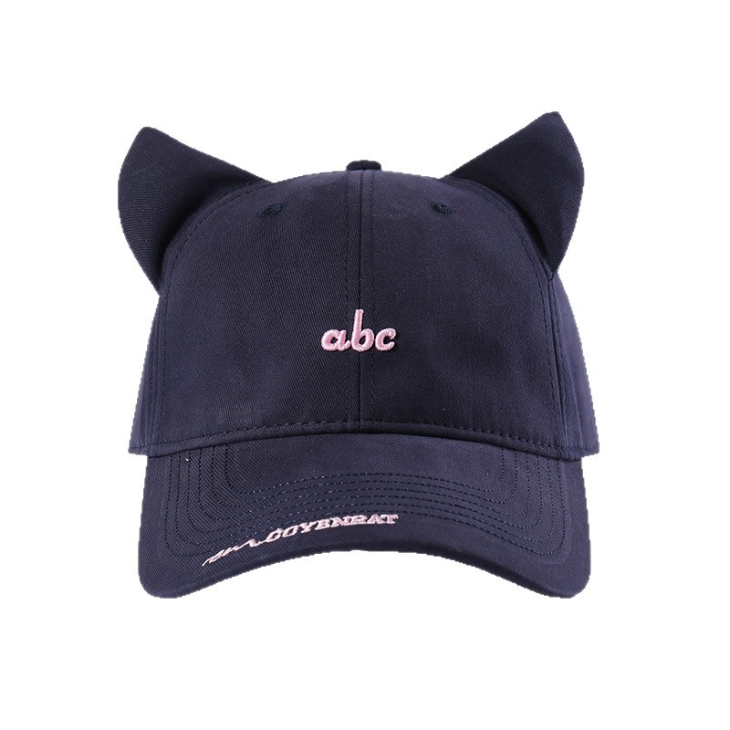 Korean Style New Cute Cat Ear Baseball Cap Casual Outing Sunshade Cap Sun Protection Face-Slimming Hat Spring and Summer