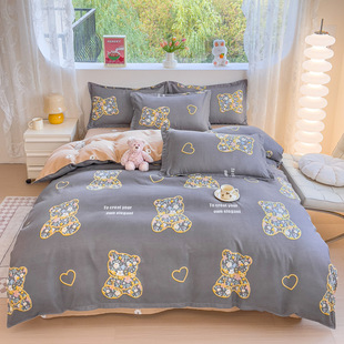2025 New Thickened Ecological Cotton Sanding Four-piece Set High Weight Plant Cashmere Three-piece Set Quilt Cover Bed Sheet for Household