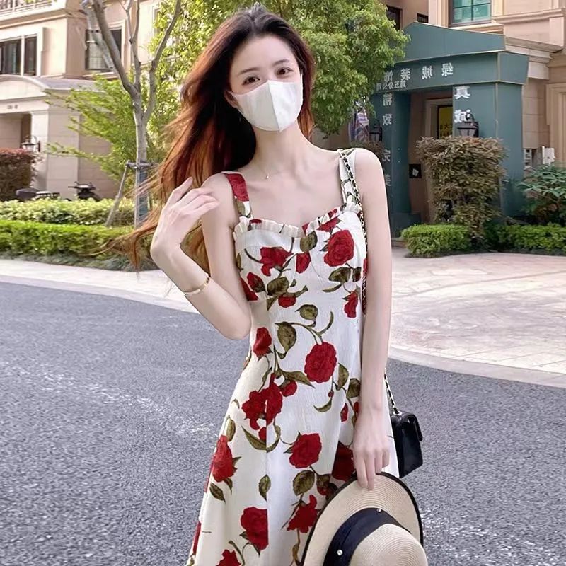 Xit plagi rosa chipiga sling to'atni ayol yoz 2025 yangi model chay ta'tiliga frantsuz yuqori sifat