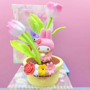 Genuine Sanrio Family Kerosene Nightlight Pendant Cartoon Doll Luminous Ornaments Creative Schoolbag Keychain