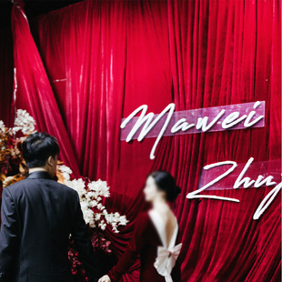 Wedding gold velvet fabric gauze curtain wedding party decoration red wine red flannel stage layout decorative cloth curtain
