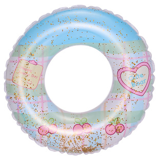 Thickened Korean-style Ins Transparent Flower Swimming Ring Adult Inflatable Swimming Ring Portable Underarm Ring Swimming Equipment Photo
