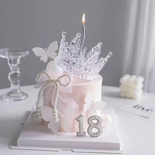 Богиня Кристалл 18-летний торт украшение хрустальной короны украшение богини день рождения жемчужный лук одеваются плагин