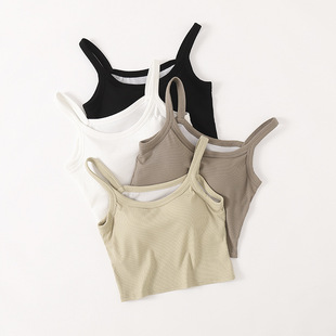 2024 new popular camisole camisole women's base with chest pad tube top beauty back