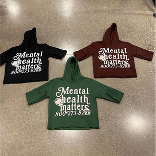 Europe and the United States in autumn and winter cross-border American retro street personalized trendy hoodie letter printing men's and women's pullover sweater