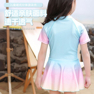Children's swimsuit girls summer small and medium-sized children's princess super fairy 2025 new printed split sunscreen swimsuit wholesale