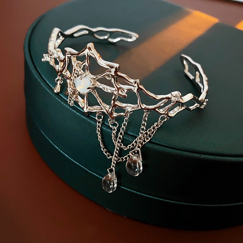 Cold style simple metal check bracelet Europe and the United States cross-border new bracelet niche fashion high-end jewelry wholesale