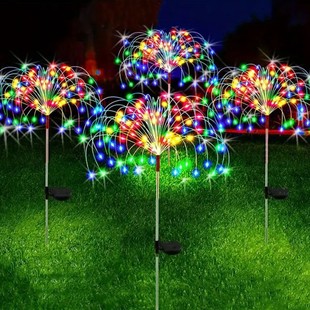 solar led copper wire lamp fireworks lamp dandelion ground plug light string outdoor courtyard decoration atmosphere lawn lamp