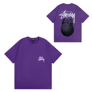A generation of hair Sean Tussy Stus short sleeve heavy long sleeve correct letter high version American tide brand couple