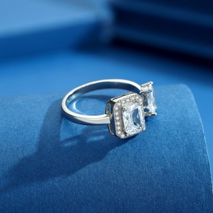 Ambience full sterling silver sweet cool zircon fashion high-end light luxury full diamond ring exquisite open index finger ring