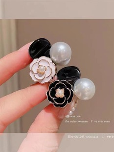New Vintage Camellia Hair Clip Pearl Mini Small Grab Clip Bangs Broken Hair Clip Princess Hair Clip Hair Accessories