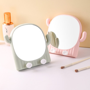 HD Two-in-One Dressing Mirror Cactus Makeup Mirror Beauty Makeup Mirror Student Dormitory Office Countertop Makeup Mirror